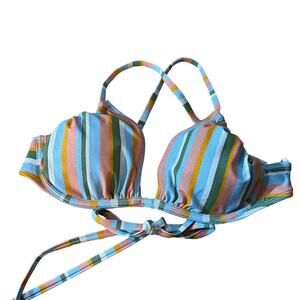 Wild Fable Women's Lurex Multicolor Striped Underwire Bikini Top - Size XS - NWT